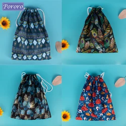 Bolsa de pañales impermeable a la moda, bolsas de tela ligeras con cordón, a prueba de suciedad, estampado oscuro, Pul, bolsa húmeda para mamá, 25x30cm