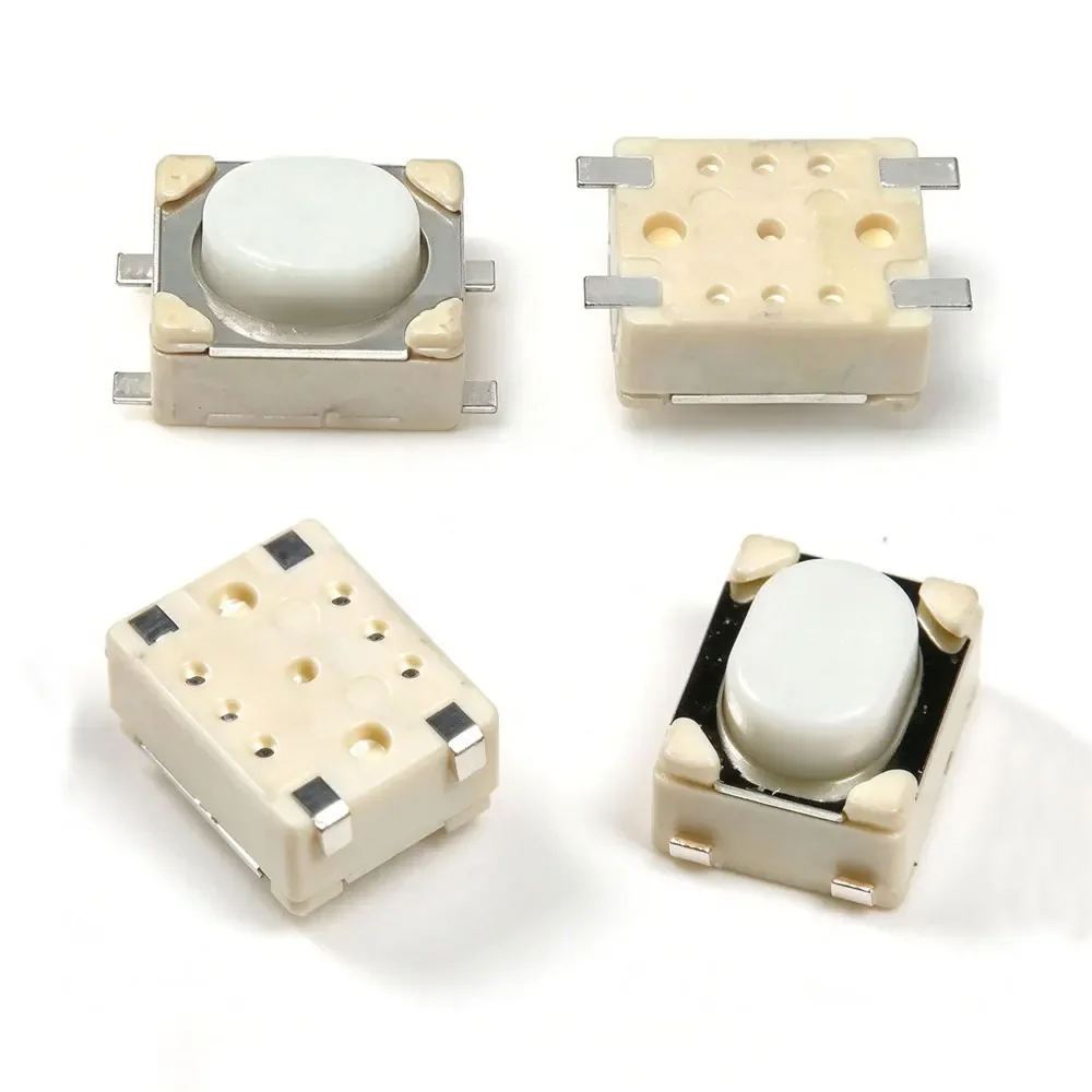 50pcs 3x4x2.5mm SMD Tact Switch 3.2*4.2*2.5 Patch Type Flat Feet/Wrapped Feet 50mA DC 12V Self-Reset Micro Button Switch
