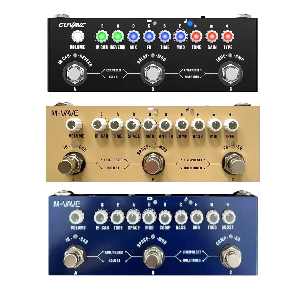M-vave Cube BABY Multi Effects Pedal for Electric Guitar/Bass/Acoustic Guitar 8 IR Cabinets Simulation M-vave Rechargeable Pedal