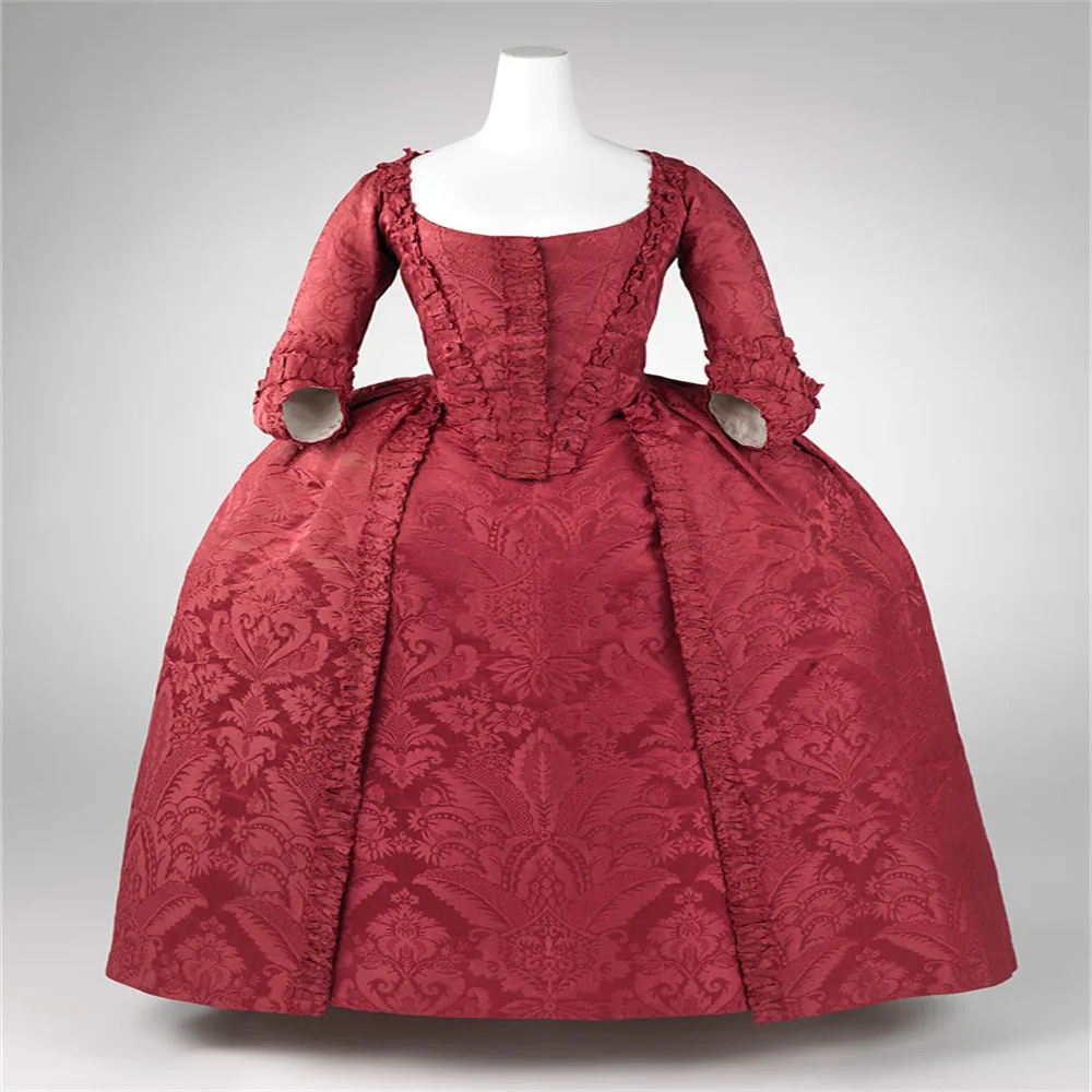 

1770s Robe A La Francaise Rococo Baroque Dress French Court Queen Marie Antoinette Costume Georgian Era Duchess Ball Gown