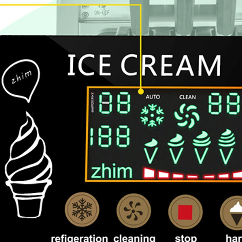 22-28l/h máquina de sorvete macio de alta qualidade elétrica display digital fabricantes de sorvete tricolor máquina de venda automática de sorvete