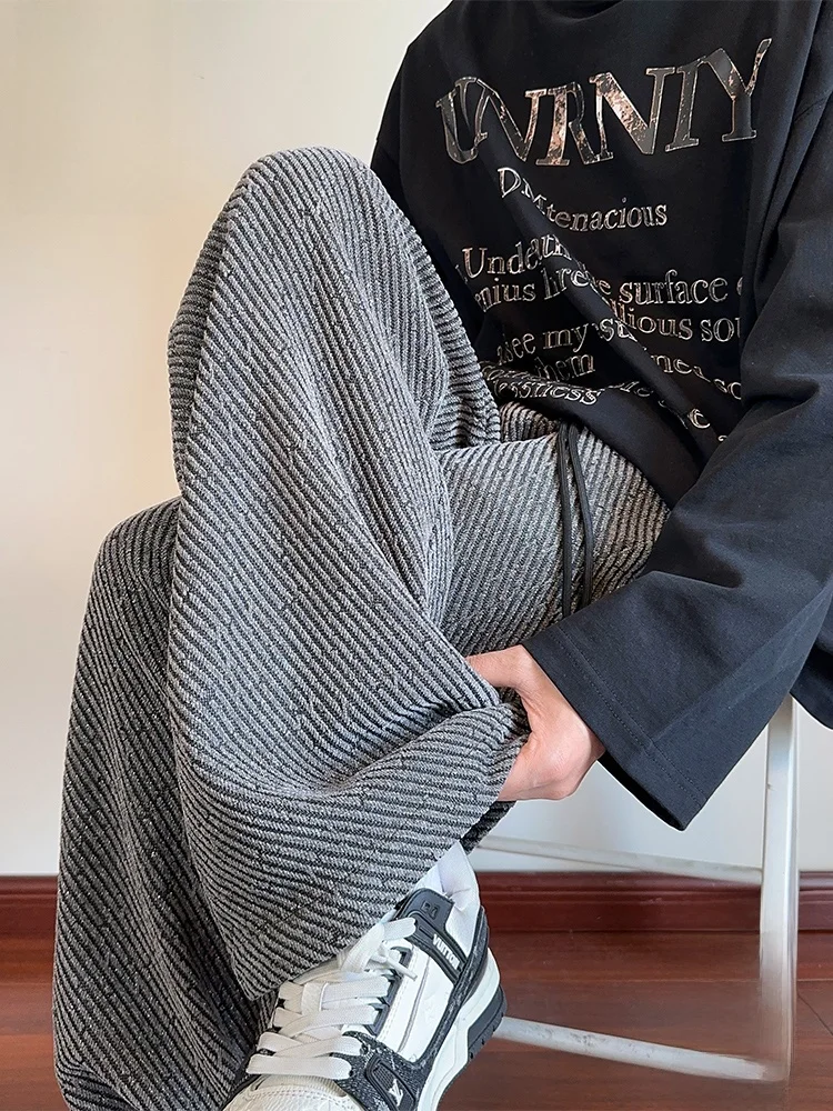 

Мужские повседневные брюки PaulFrank Lazy Sle с диагональными полосками, свободные прямые брюки, осенняя новинка, удобные брюки для отдыха