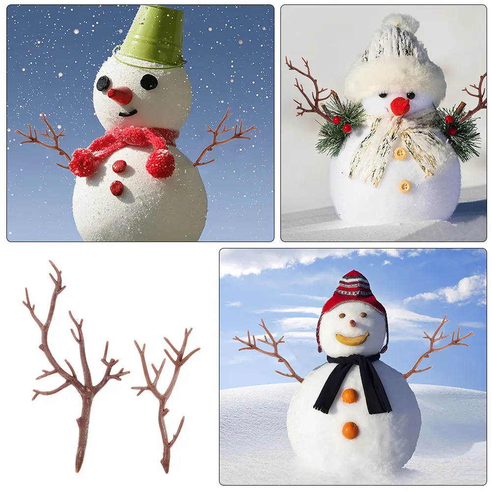 

20Pcs Plastic Antler Accessories Realistic Snowman Hand DIY Tree Twigs Home Table Decorations Vase Filling Branches