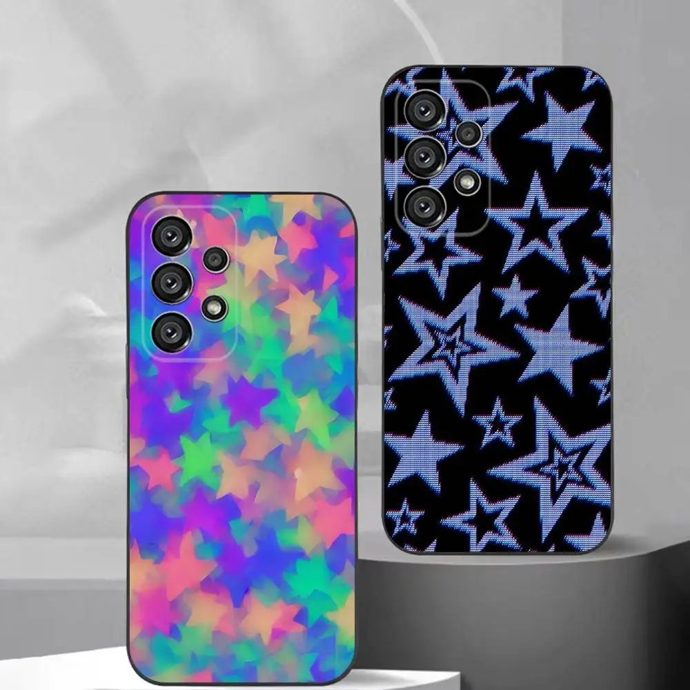 

Colorful Star Phone Case For Samsung S25,S24,S21,S22,S23,S30,Ultra,S20,Plus,Fe,Lite,Note,10,9,5G Black Cover