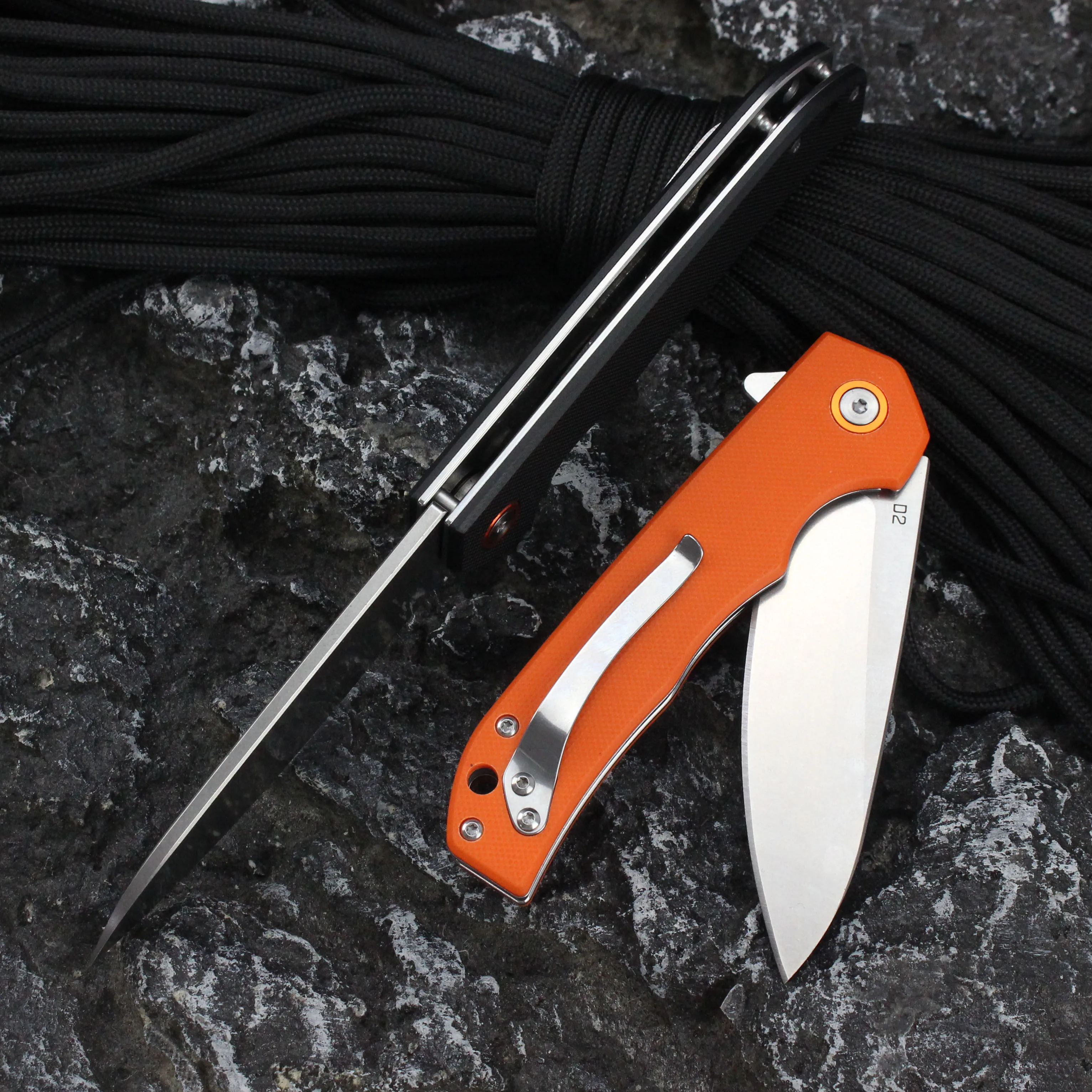 Tuunafire GT-T0063 Coltello pieghevole D2 Lama in acciaio Coltello da sopravvivenza tattico Flipper Coltello da caccia EDC Strumento di sopravvivenza 225 Nuovo