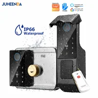 Cerradura Inteligente para Puerta Exterior con Wifi Tuya, Impermeable, con Huella Digital, Código Digital, Tarjeta IC, Cerradura Electrónica para Puerta, Aplicación TTLock, Alexa