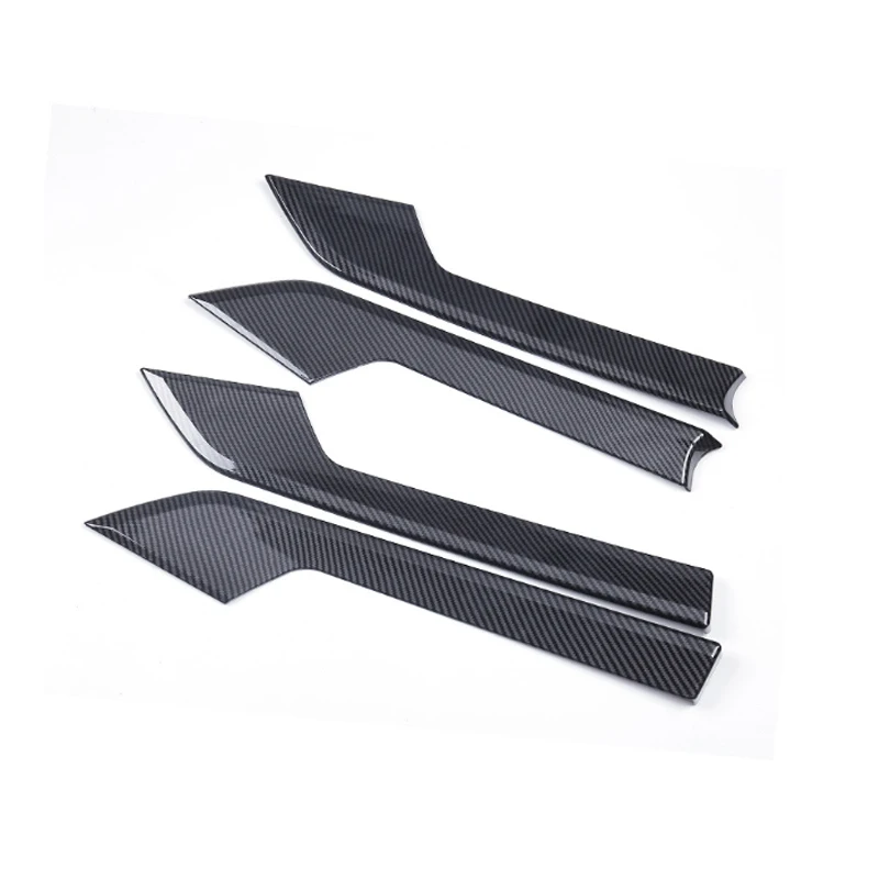 ABS Carbon Fiber 4PCS For Audi A4L A5 2017-2024 Modified Interior Door Panel Door Handle Decorative Sticker 2