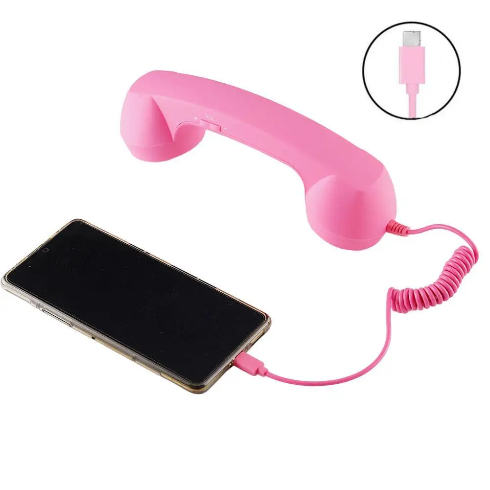 Retro-Style Typ-C Direktanschluss Handy-Ohrhörer Kopfhörer 3,5mm C-Port Headset für Vintage-Telefone – Detail 3