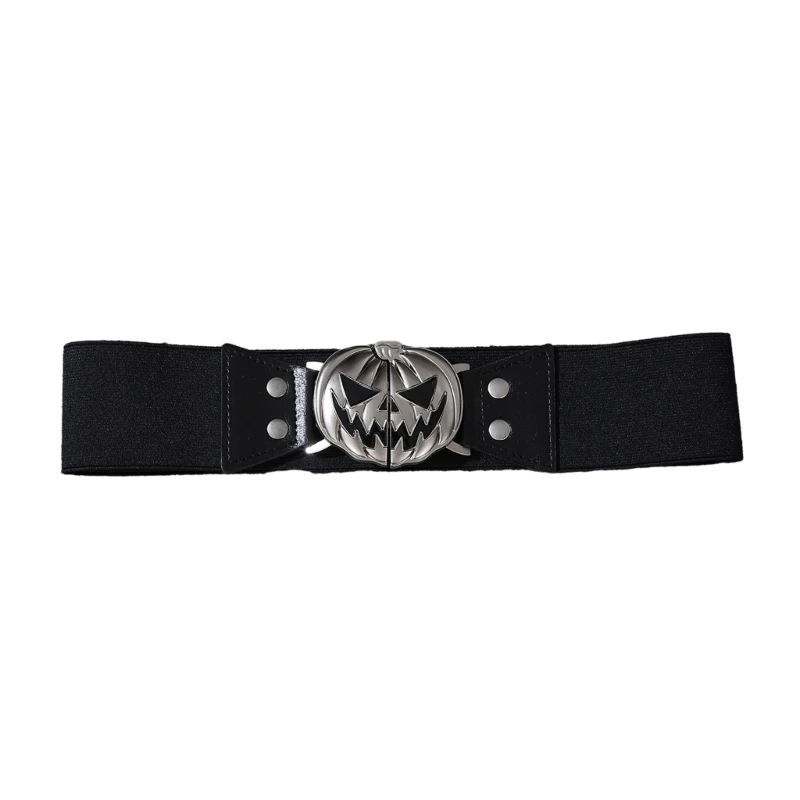 Pumpkin Waist Belt for Suit Mini Skirt Jeans Body Accessories for Women Girls Silver Buckle Woven Wide Belt Body Jewelry