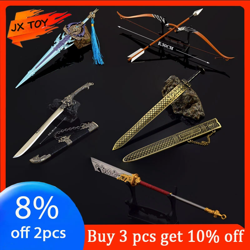 Modèle d'arme froide en alliage d'arc en acier, modèle de mètre, épée de Dragon doré, ornements de bureau Mo Lu Kuang Dao, jouets Katana à collectionner pour garçon