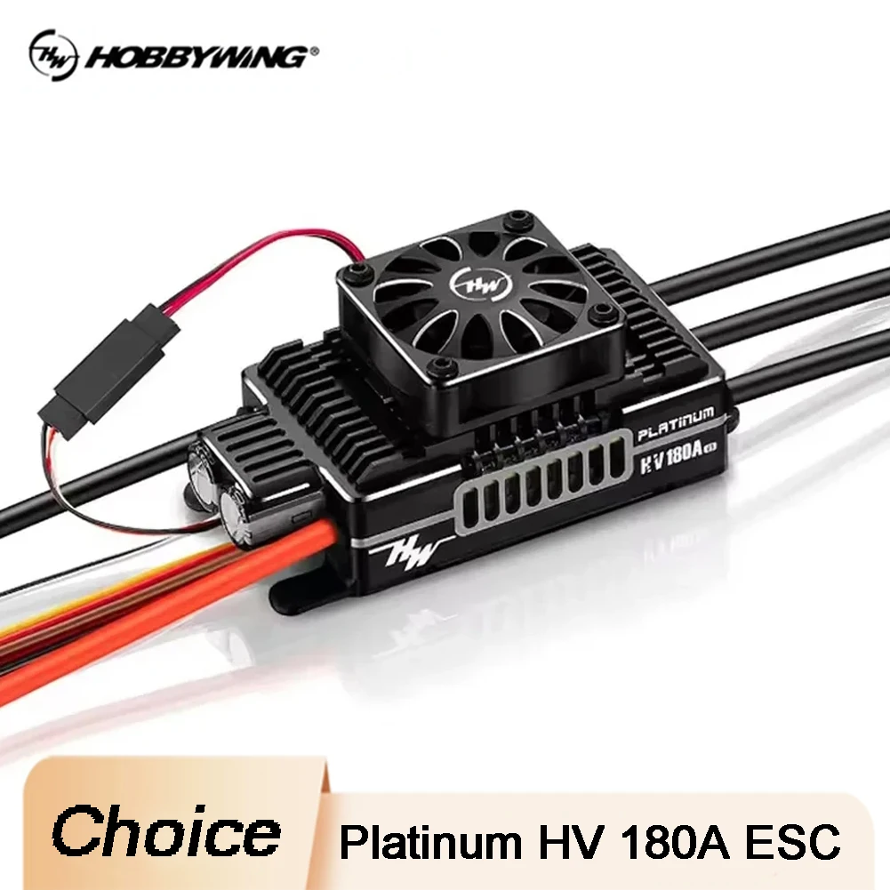 

Hobbywing Platinum HV KV180A SBEC V5 6-14S Brushless ESC 12V Switch BEC 32-bit processor For 550-700 Helicopter Fixed-wing