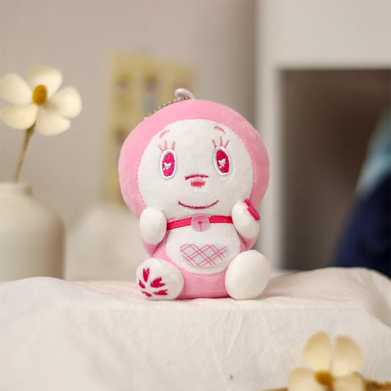 Kawaii Cartoon Doraemon Cherry Blossom Pink Creative Peripherals Backpack Zipper Decoration Plush Toy Friend Birthday Gift