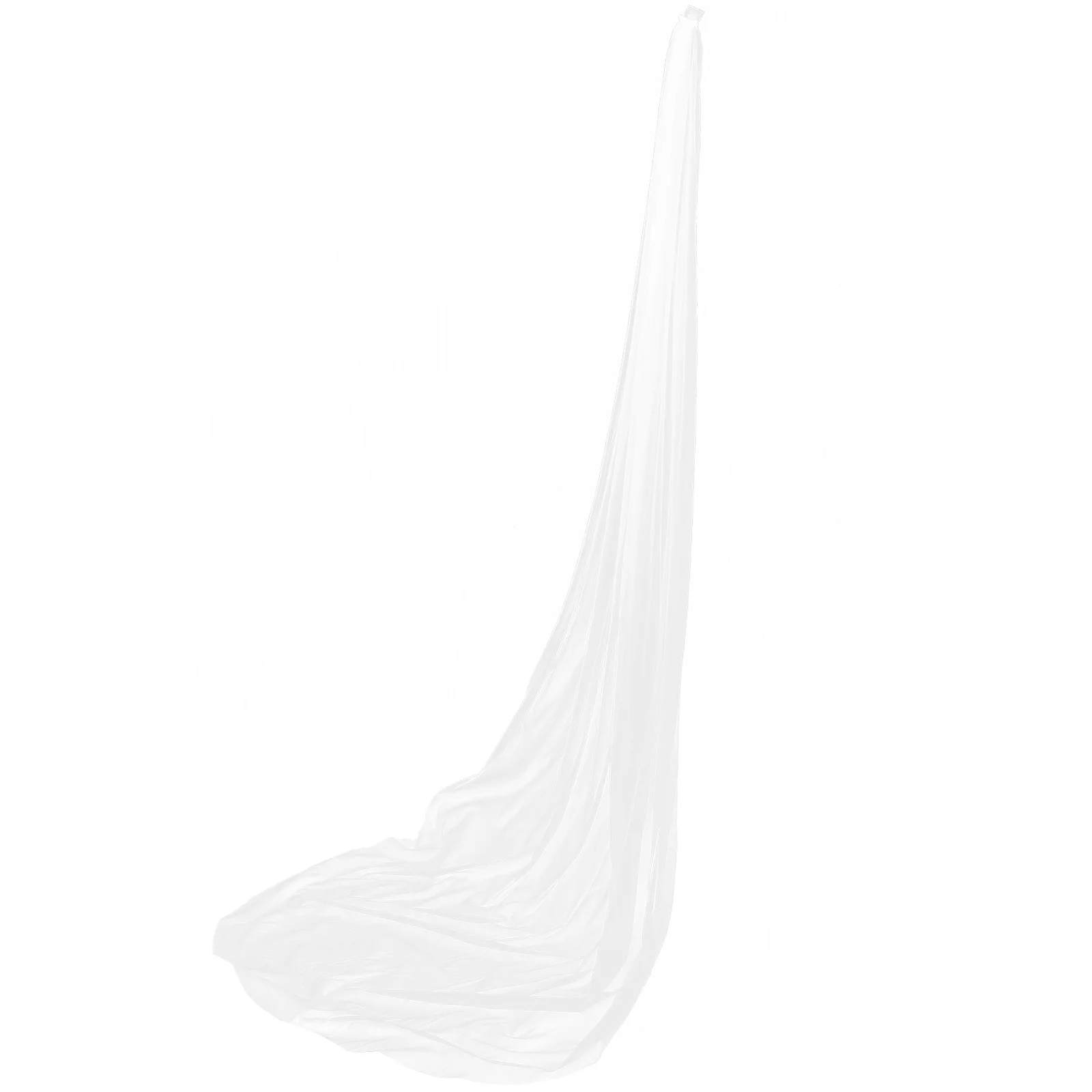 حجاب الزفاف طويل على طراز الكاتدرائية إكسسوار زفاف أنيق كلاسيكي أبيض مريح من ألياف البوليستر