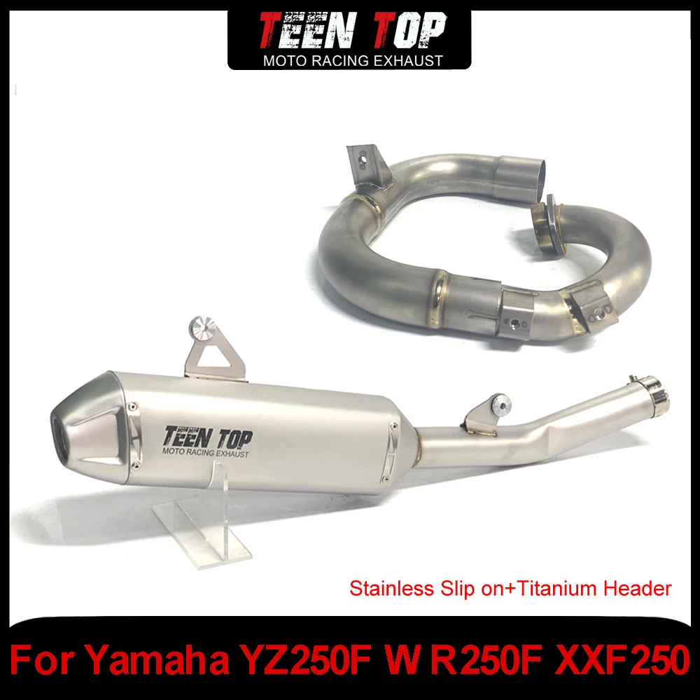 

Motorcycle Full Exhaust Systems For YAMAHA YZ250F YZF 250 WR250F Slip on Exhaust WR 250F 2020-2024 48mm Connection Pipe Titanium