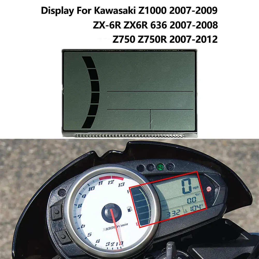 Motoknight-Medidor de pantalla para motocicleta, velocímetro con pantalla LCD, para Kawasaki Z1000 2007-2009 Z750 2007-2012 ZX6R 636 07-08