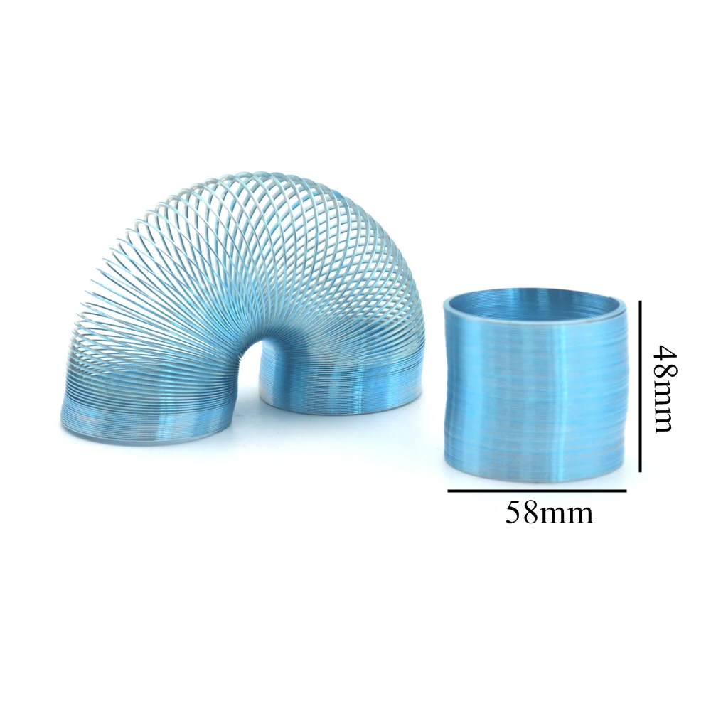 FINEWE Metal Rainbow Circle Funny Classic Wave Spring Circle Children Gift Walking Spring Slinkys Multi Color Size 48x58mm