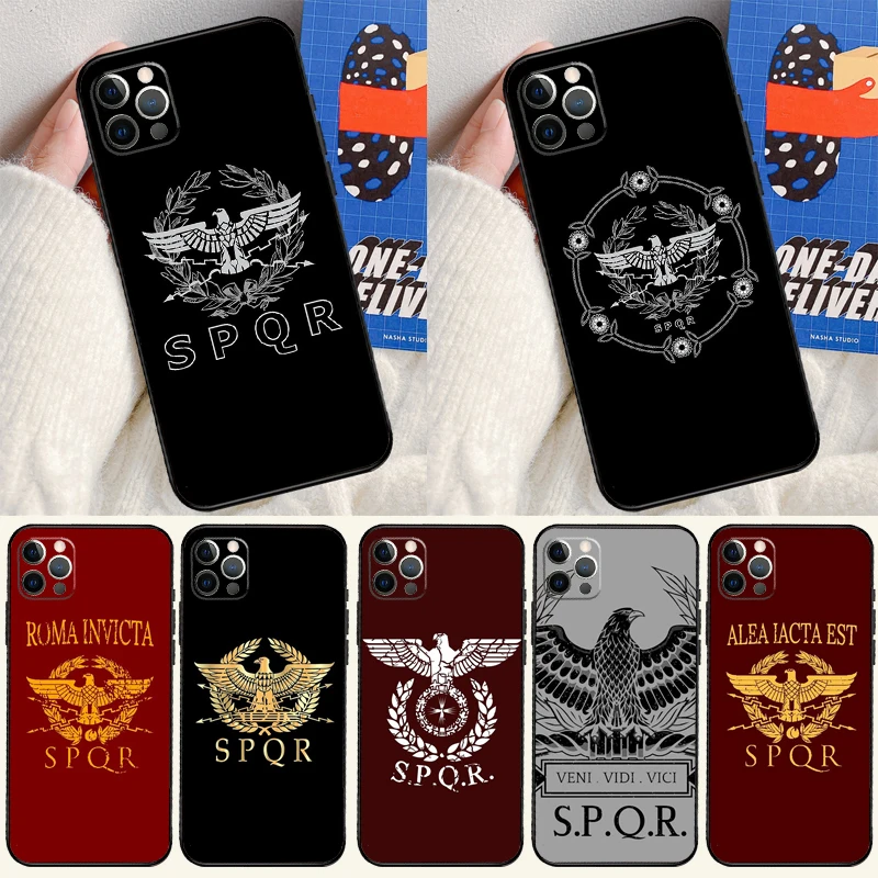 SPQR Roman Imperial Legion Case For iPhone 11 12 13 Pro XS Max XR X 6 7 8 Plus SE 2022 2020 Back Cover Phone Case