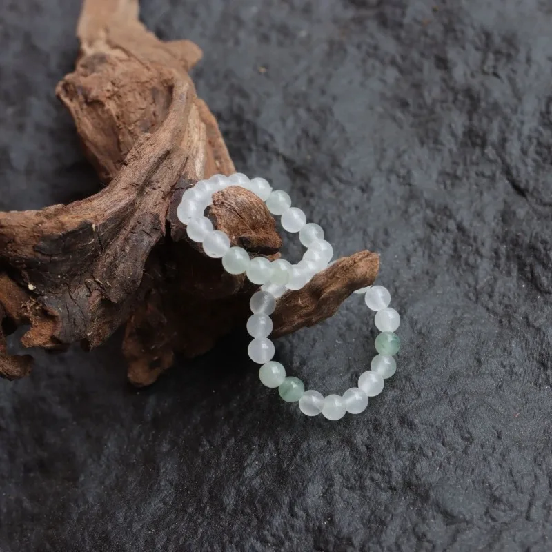 New Natural Xinjiang Jade Tianshan Jade Running Ring DlY Accessories Antique Temperament Jewelry Plain Ring Couple