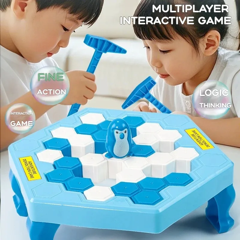 

【Best-selling】Kid Save Penguin Knocking Ice Toy, Ice Breaker Knocking And Disassembling Wall Board Game Novelty Game Parenting I