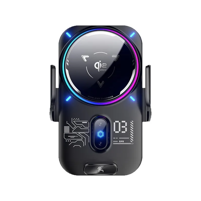 New Semiconductor Cooling Car Phone Holder 25W Wireless Charging Cooling Digital Display Car Phone Holder