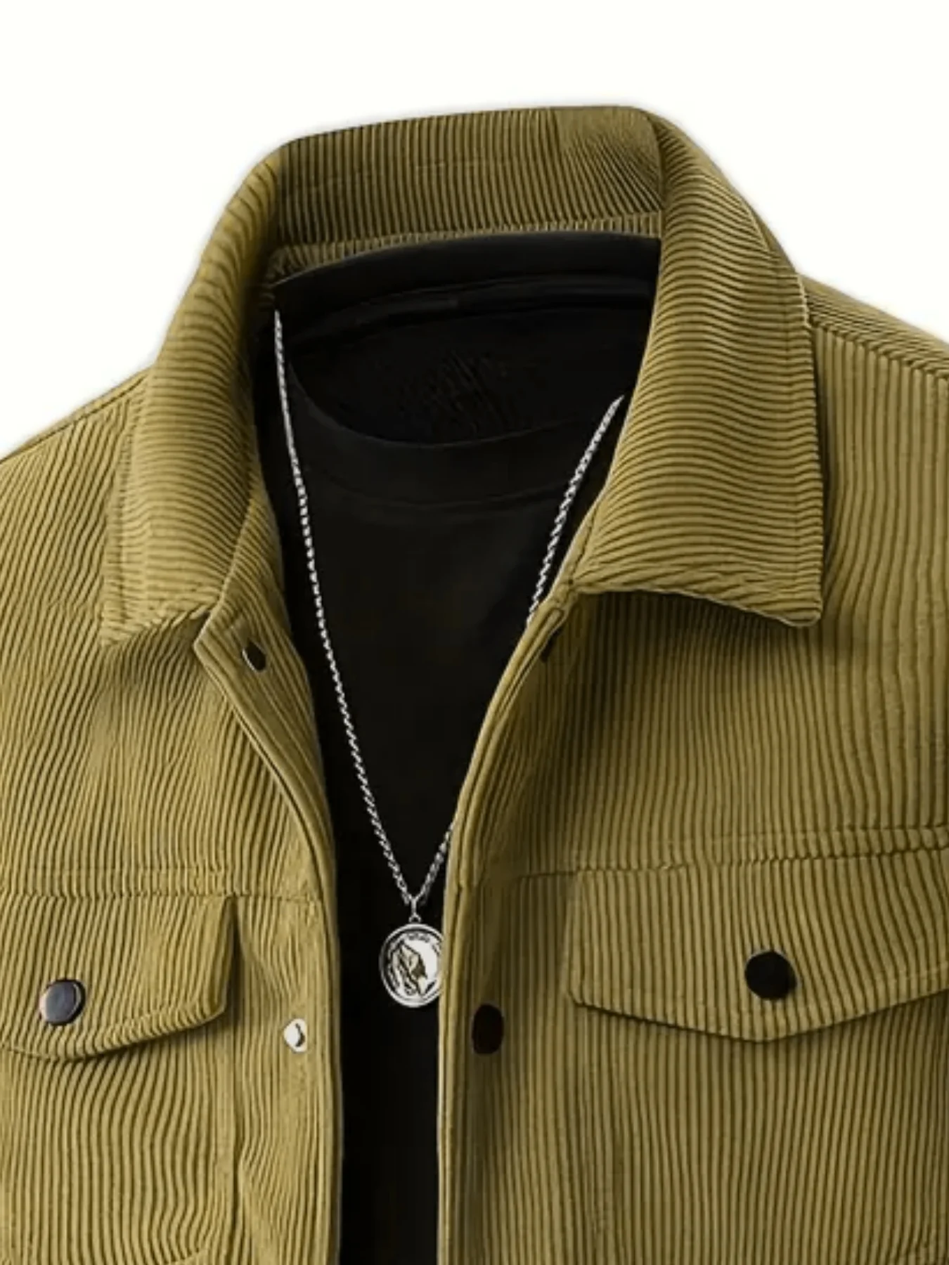 The 2025 New Autumn Corduroy Jacket for Men with a Lapel, Trendy Japanese Style Loose Coat