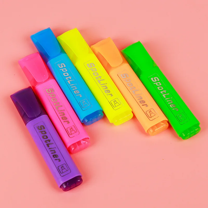 Highlighter 6 Color Marker Student Office Stationery