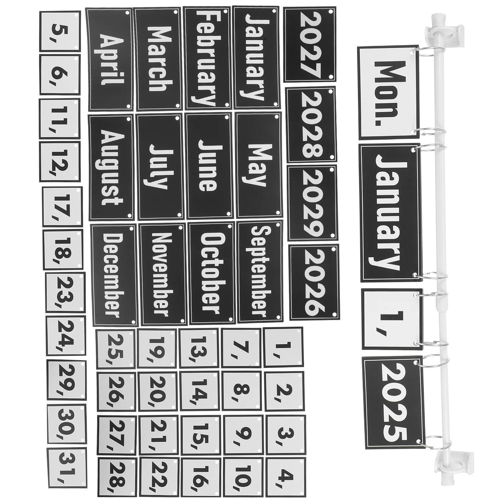 

1Set Flip Calendar 2025-2029 Boho Classroom Bulletin Board Set Educational Organizer for Preschool Elementary Classroom Calendar