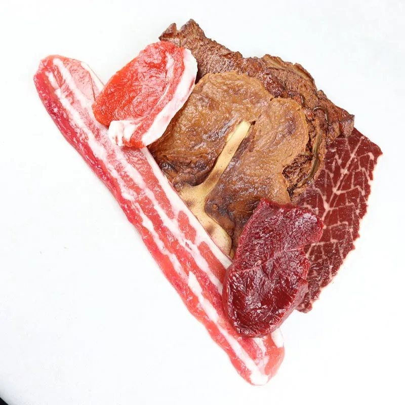 Pretend Play Simulation Food Model Children, Hotel Furnishings, Fake Meat, Steak, Pork Chop, Kids Gift, Artificial Foods