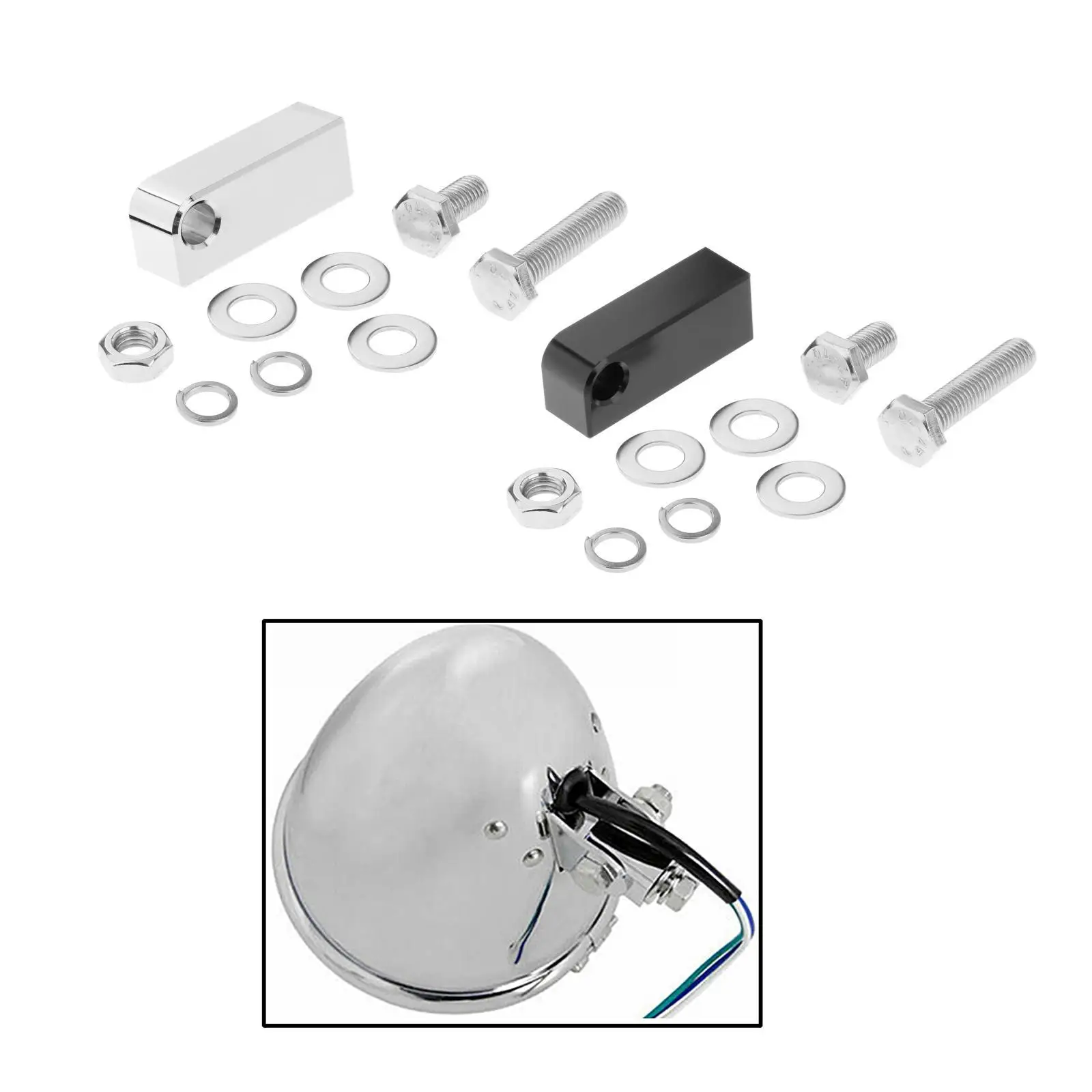 Universal Motorcycle Headlight Mounting Bracket Kit for Various Models