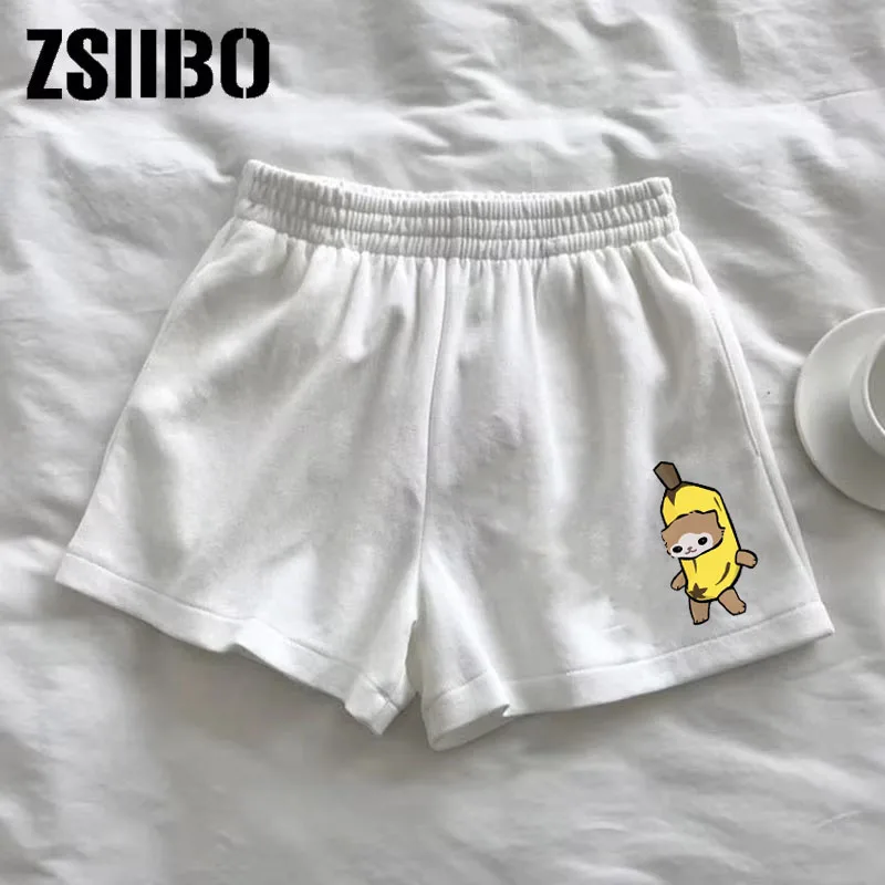 2025 European and American new summer shorts loose sports casual y2k pattern trend hip-hop cute cat print unisex shorts