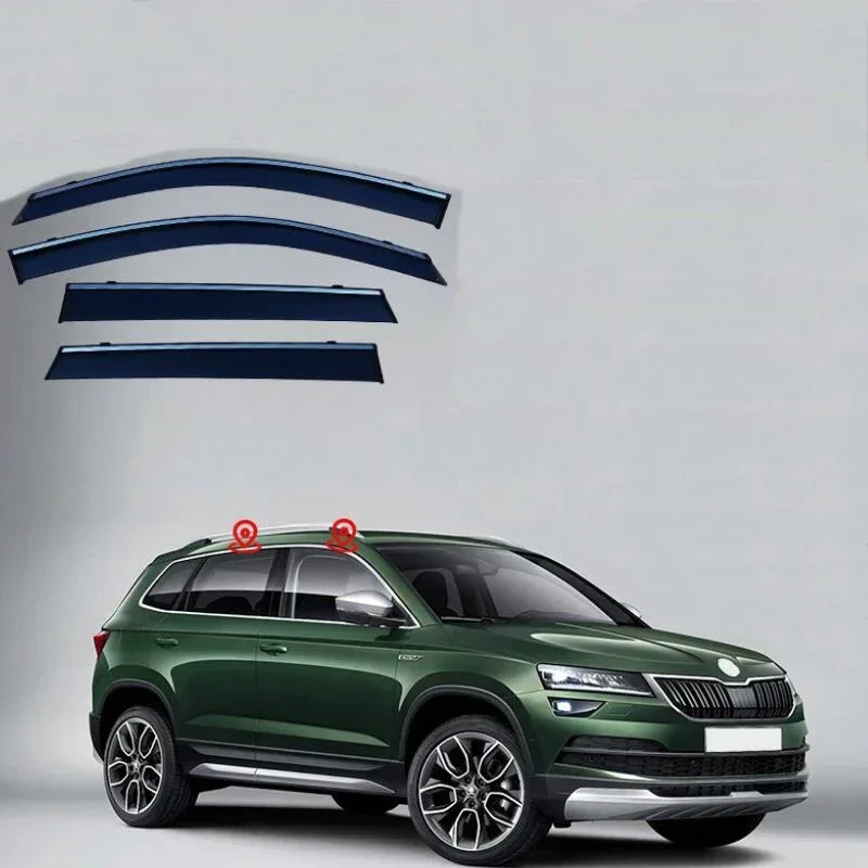 

Window Visor Rain Guard Side Window Deflector Weather Shield For Skoda Karoq Long Wheelbase Edition 2017 2018 2019 2020 - 2023