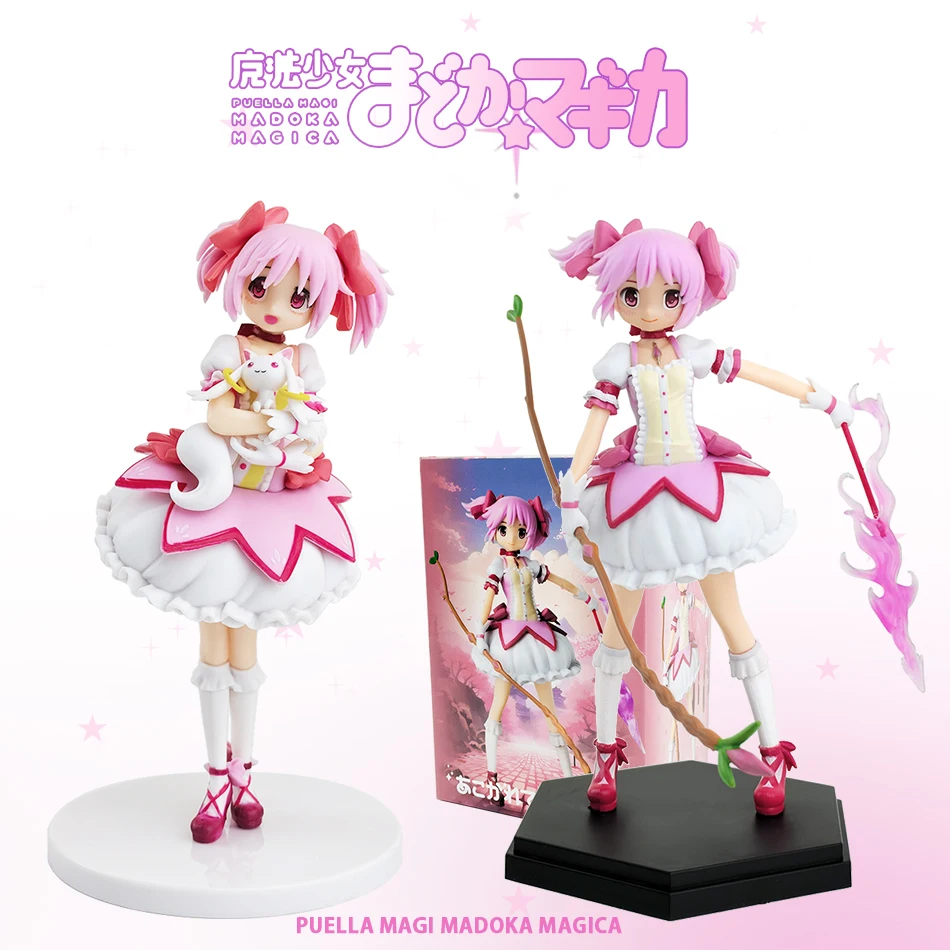 Madoka Kaname Anime-Charakterfigur 18cm Puella Magi Madoka Magica PVC Anime-Actionfigur Modell Geschenk Anime-Cartoon-Modell Spielzeug