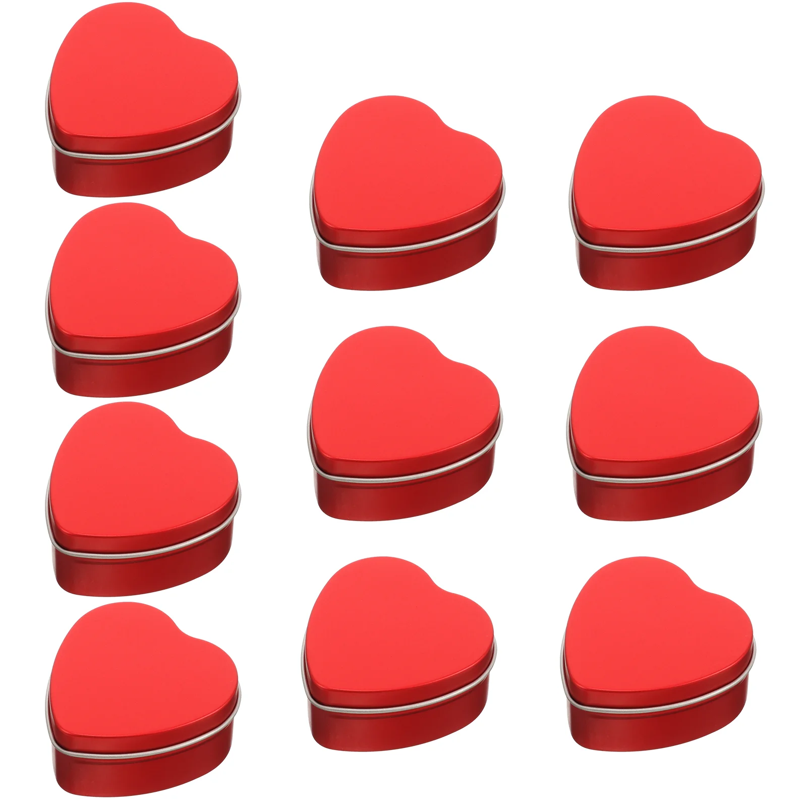 10 Pcs Heart Shaped Candy Box Red Tinplate Valentine Children Gift Packaging Storage Container Biscuit Jewelry Favor Box Safe