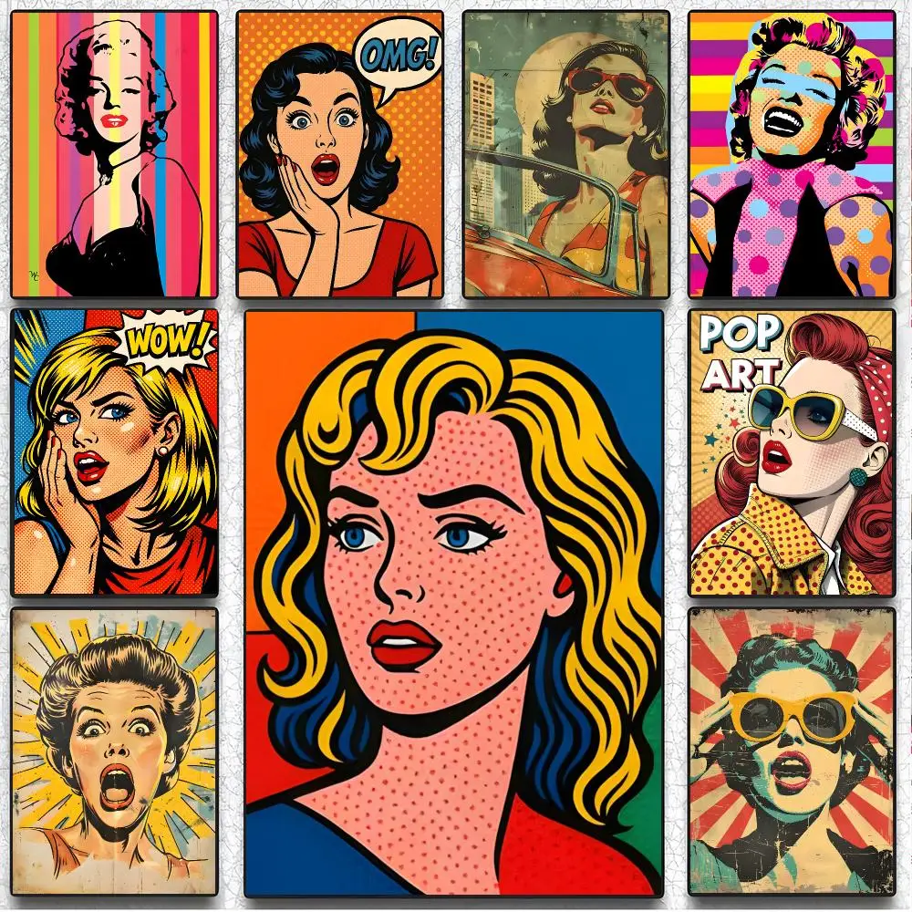Art Concept Vintage woman Poster Artistic Peel-Off Wall Decor, Indoor Outdoor Home Ornament for Collectors