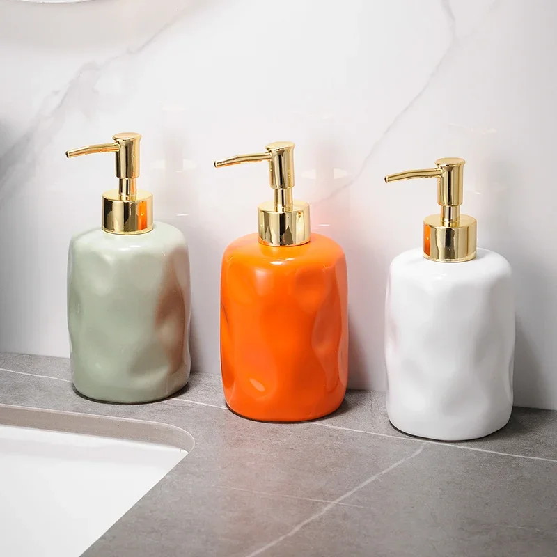 

Bathroom Decoration Ceramic Sub-bottling Press Lotion Bottle Creative Shampoo Shower Gel Bottle Bathroom Hand Sanitizer Bottle