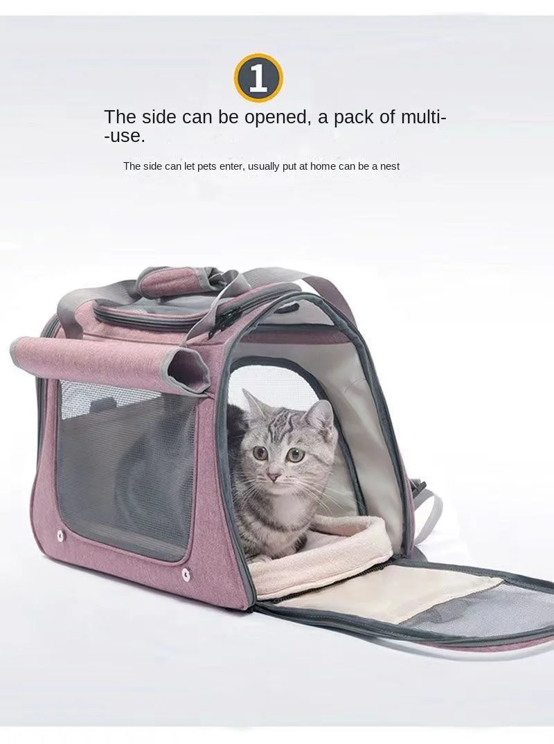 Pet Bag Fashion Pet Car Bag Casual Breathable Mesh Portable Outing Portable Cat Bag Messenger Bag
