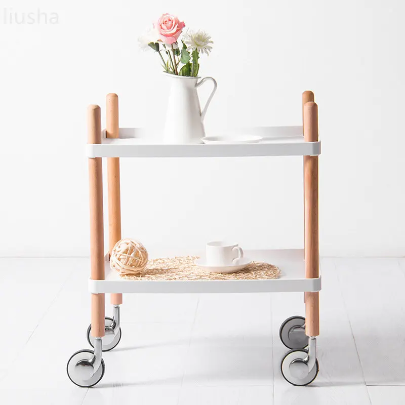 

Beauty salon medical trolley three-story restaurant car ABS plastic car nail art rack plastic multifunctional nurse basket