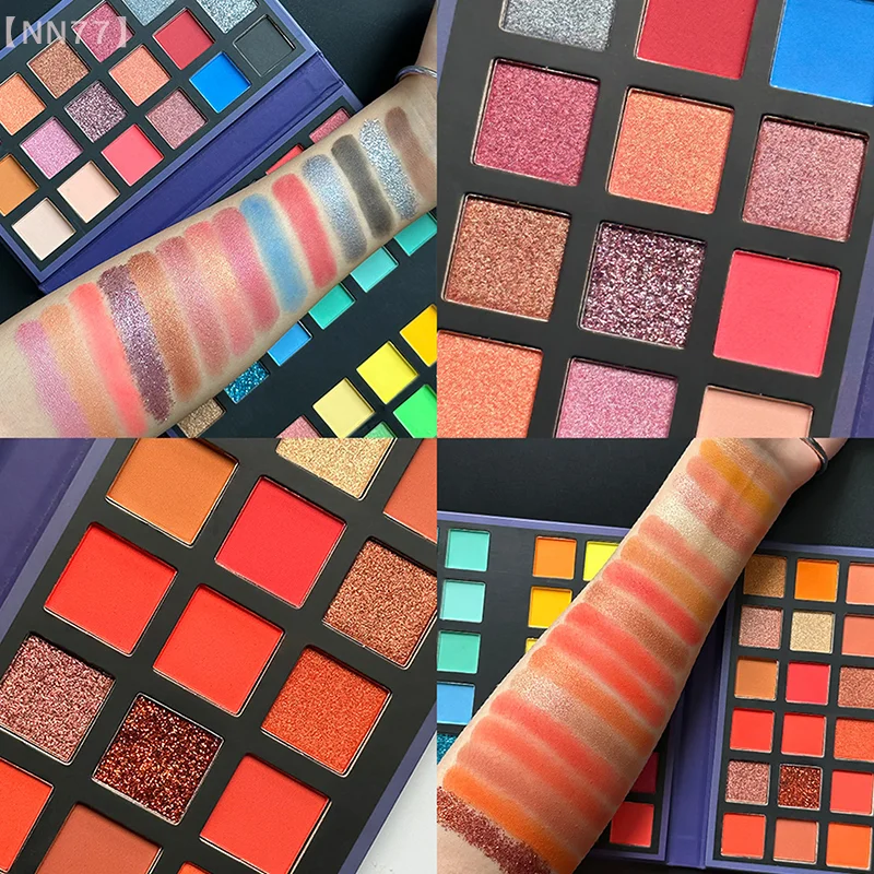 72 kleuren oogschaduwpalet - 4-in-1 professioneel make-uppalet, matte en glanzende oogschaduw, sterk gepigmenteerd kleurrijk palet
