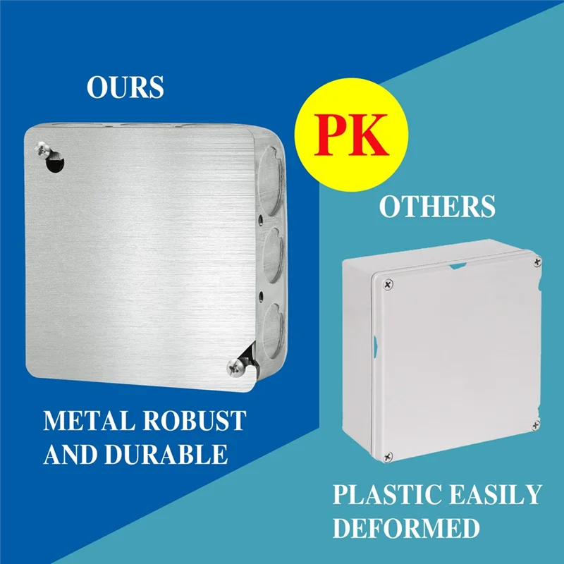 Exquisite-4X4in Metal Electrical Box Cover Plates, 4 Pcs Electric Junction Box Cover Plate, Square Flat Electric Box Panel Cover