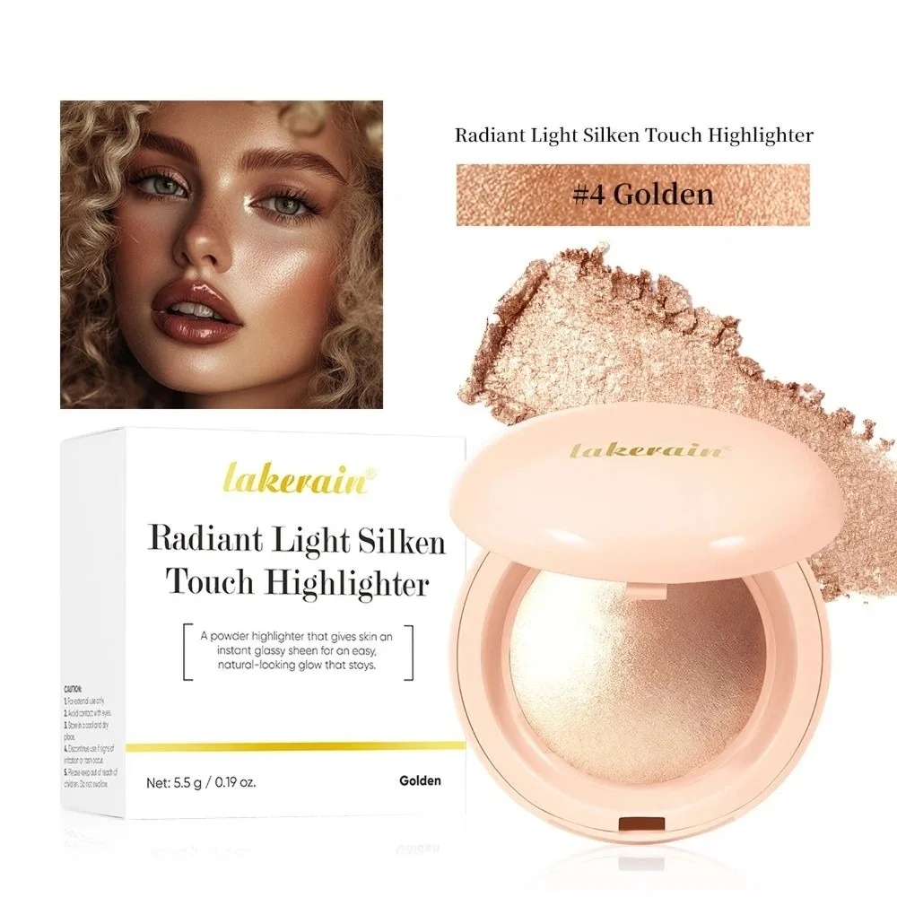 Long Lasting Face Highlighter Powder Waterproof Glitter Contouring Palette Baked Shimmer Instant Silky Skin Glow