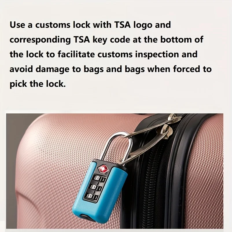 TSA Customs Password Lock Travel Luggage Security Anti-Theft Tool Portable Contrast Color Padlock 3 Digit Combination Lock