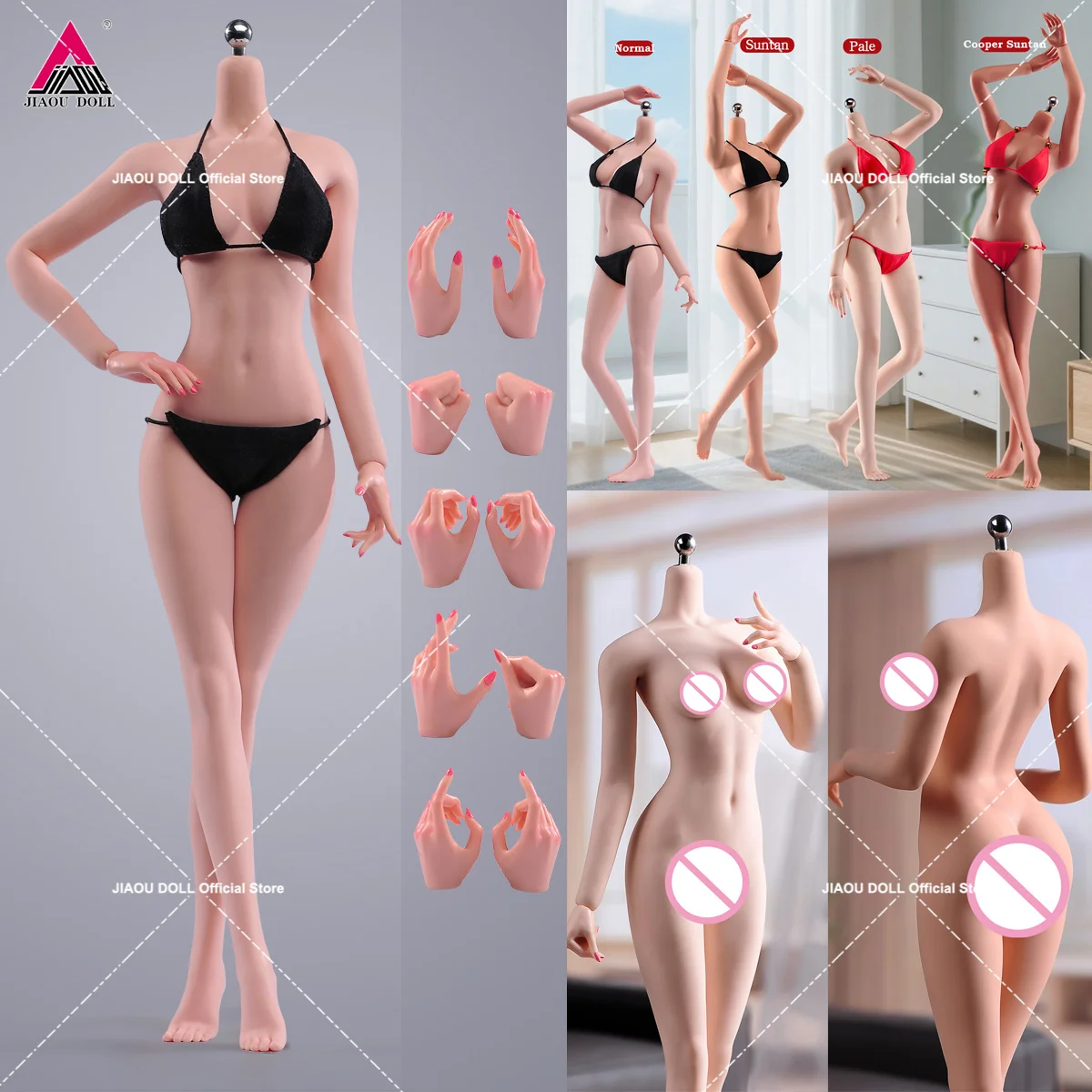 

ANT 1/6 T303 Makeup Female Seamless Body Big Breast with Physiological Details 2'' Soldier Action Figure Non Detachable Feet