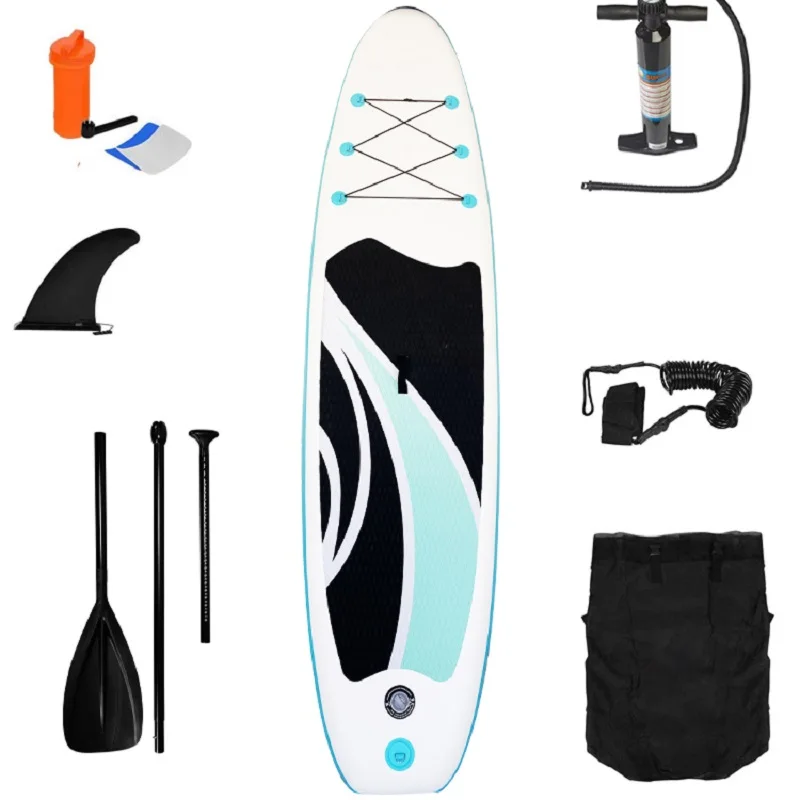 Inflatable Paddleboard with Double Layer, SUP Stand-up Paddle Board, Surf Board, Kayak Accessories, Pump, Non-Slip Deck