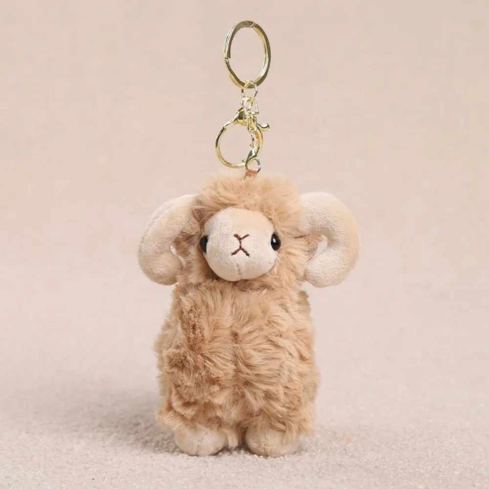 Cute Fluffy Sheep Pendant Curly Wool Cartoon Keychain Soft Creative Bag Charm Daily