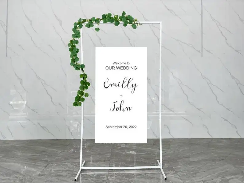 Wedding Welcome Sign Stand Flower Stand for Wedding Party Welcoming DecorWedding Party Decor Backdrop,Seating Chart Stand - view 2