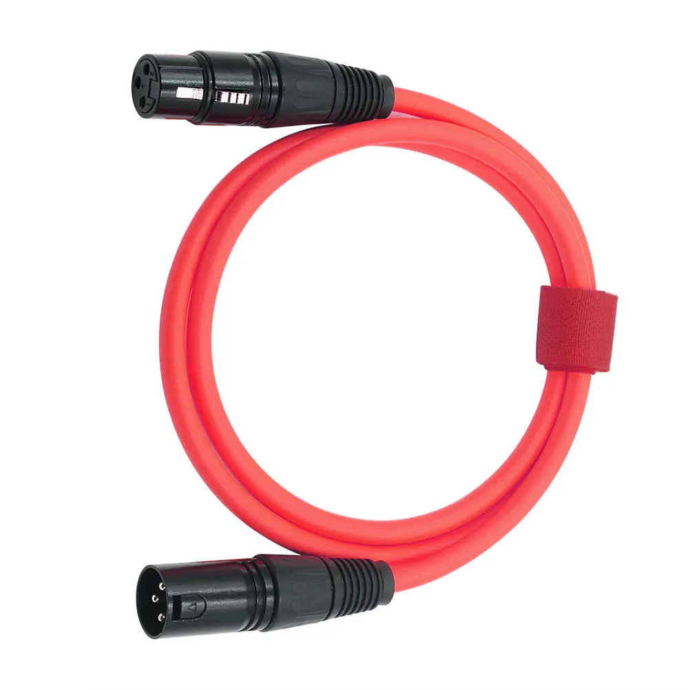 2M Red Xlr Microphone Cable Male to Female 24Awg Shielded Studio Instrument Noise-Free Dmx512 Cable