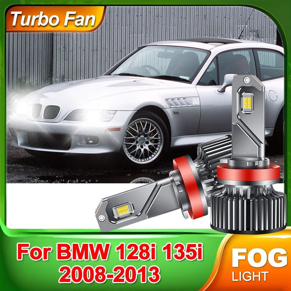 

2 шт. белые светодиодные лампы H8 H9 H11 для противотуманных фар 6000K, лампы для вождения в тумане для BMW 128i 135i 2008-2013