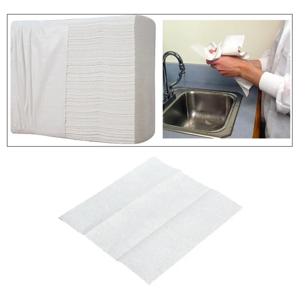 200pcs Soft White Paper Hand Towels Wood Pulp Tissues Paper Extraction