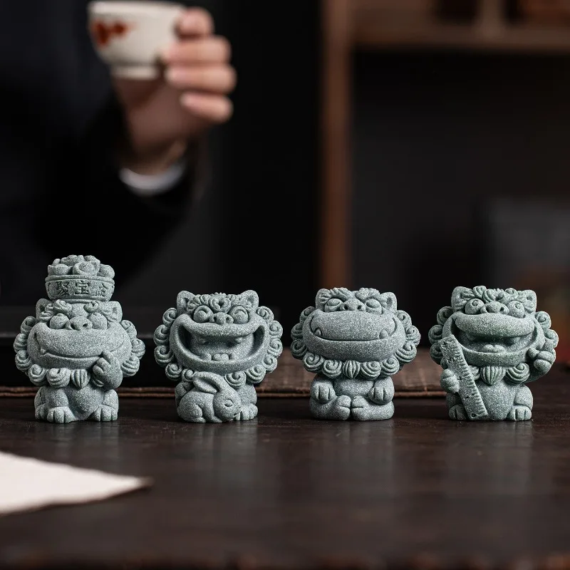 

Статуя китайской собаки Фу, привлечение богатства, декор для рабочего стола и чайного питомца, подарок на новоселье, офисный стол и домашний декор