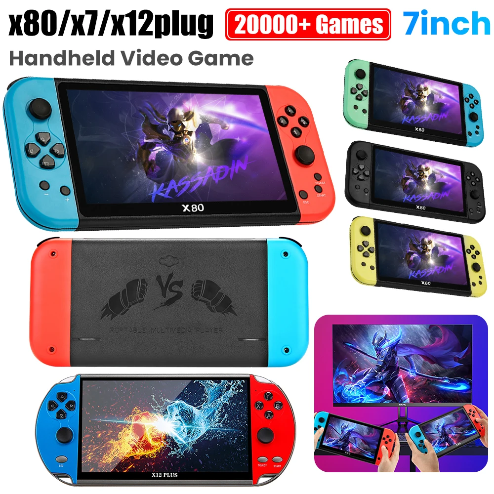 X80 x12 plus x7 Videospiel konsole integrierte 20000 Retro-Spiele tragbare Handheld-Spiele konsole